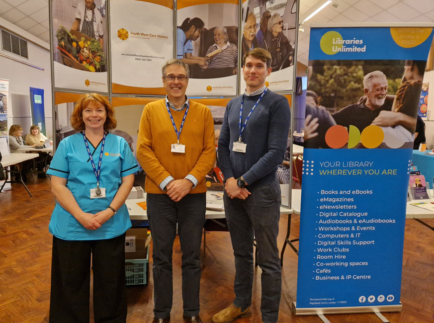 Employers stand at the West Devon Employment Fair in January 2024