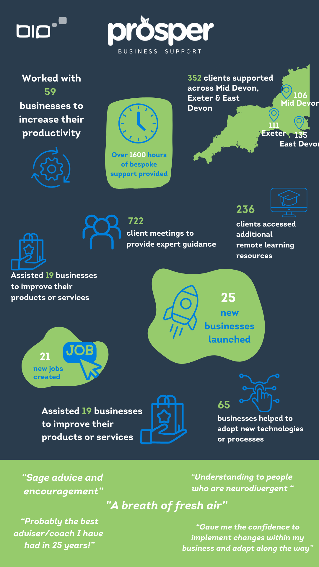 Prosper Small Business Support infographic for mobile