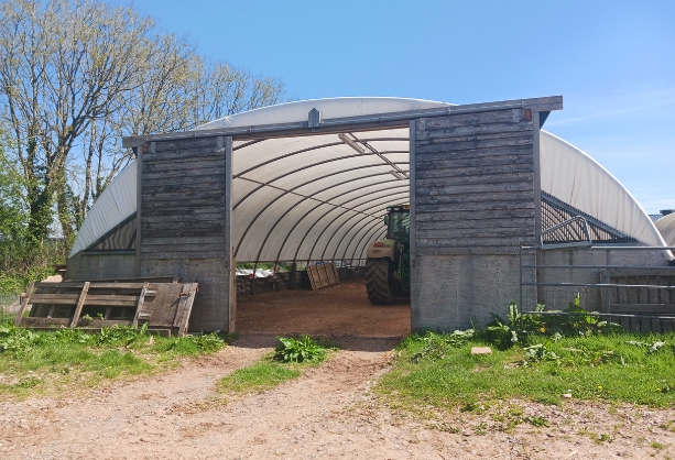 Polytunnel on a Devon farm being considered for an aquaponics development