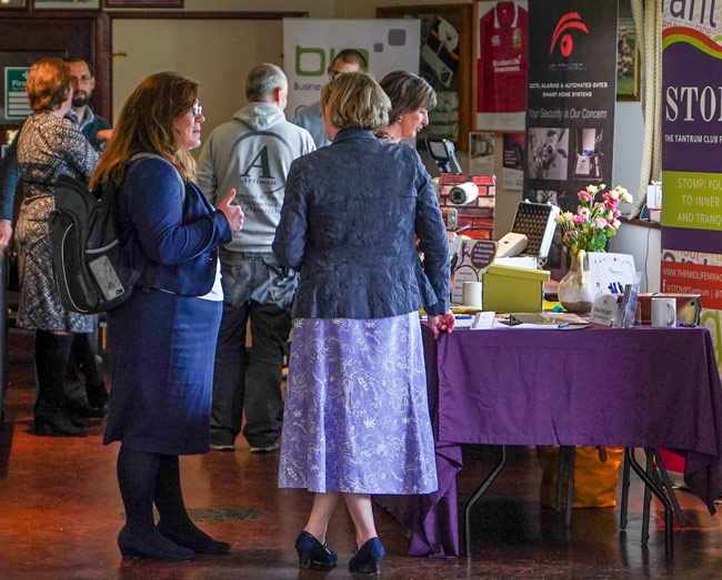 People meeting at an employment fair
