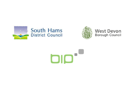Logos for South Hams District Council, West Devon Borough Council and Business Information Point